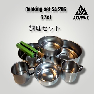 Cooking set merk SA 207 / Camelwil/Nesting set/ 8 set cooking sola