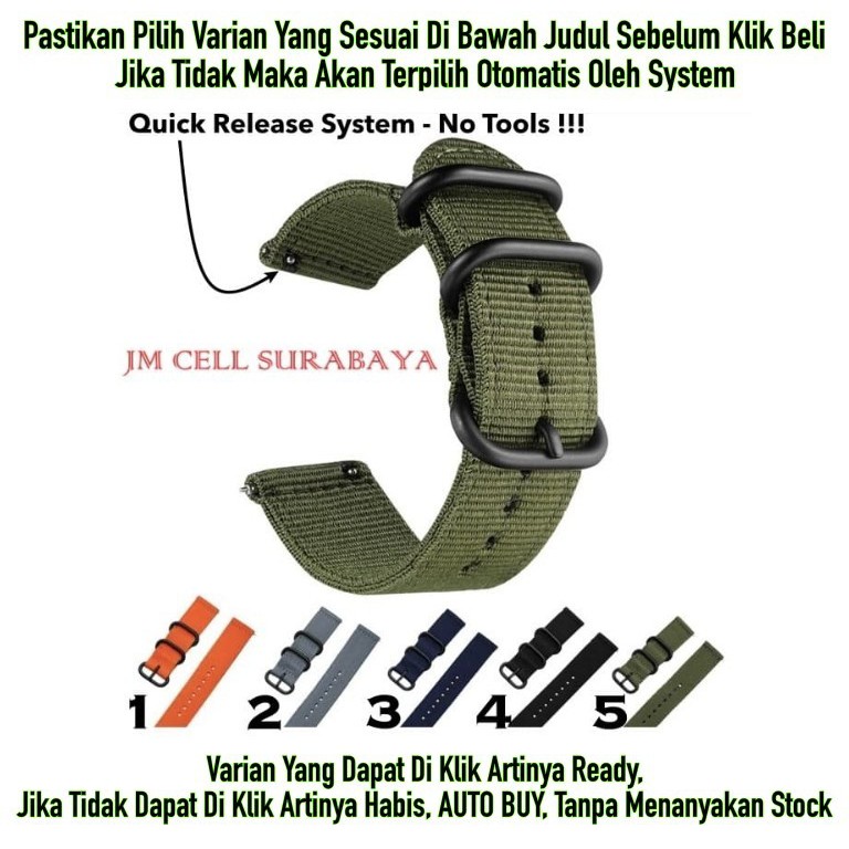 Tali Jam Tangan 22mm Watch Strap TicWatch E2 / S2 - Nylon Stitching