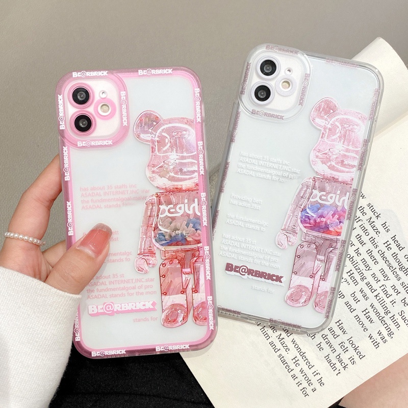 Case Pelindung Kamera Bahan TPU Motif Kartun Bunga Beruang Untuk OPPO Reno 6 Pro 5Z 5F 5 Lite F7X F9 F19 Pro Plus