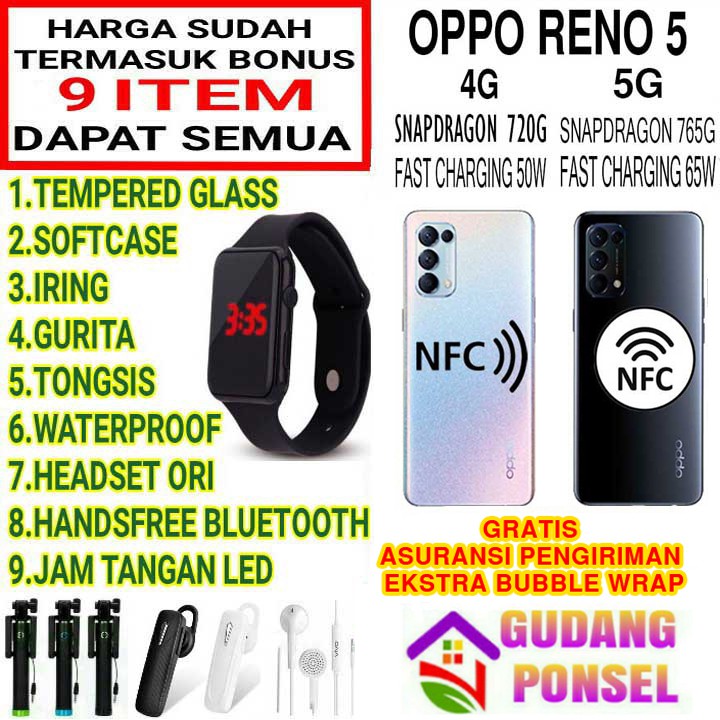 OPPO RENO 5 NFC 8/128 RAM 8GB ROM 128GB & A15 3/32 GARANSI