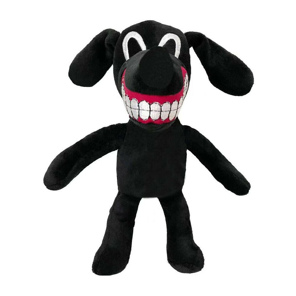 30cm Boneka Siren Head Series Black Dog Plush Toy Crooked Neck Horror Character Stuffed Doll Mainan