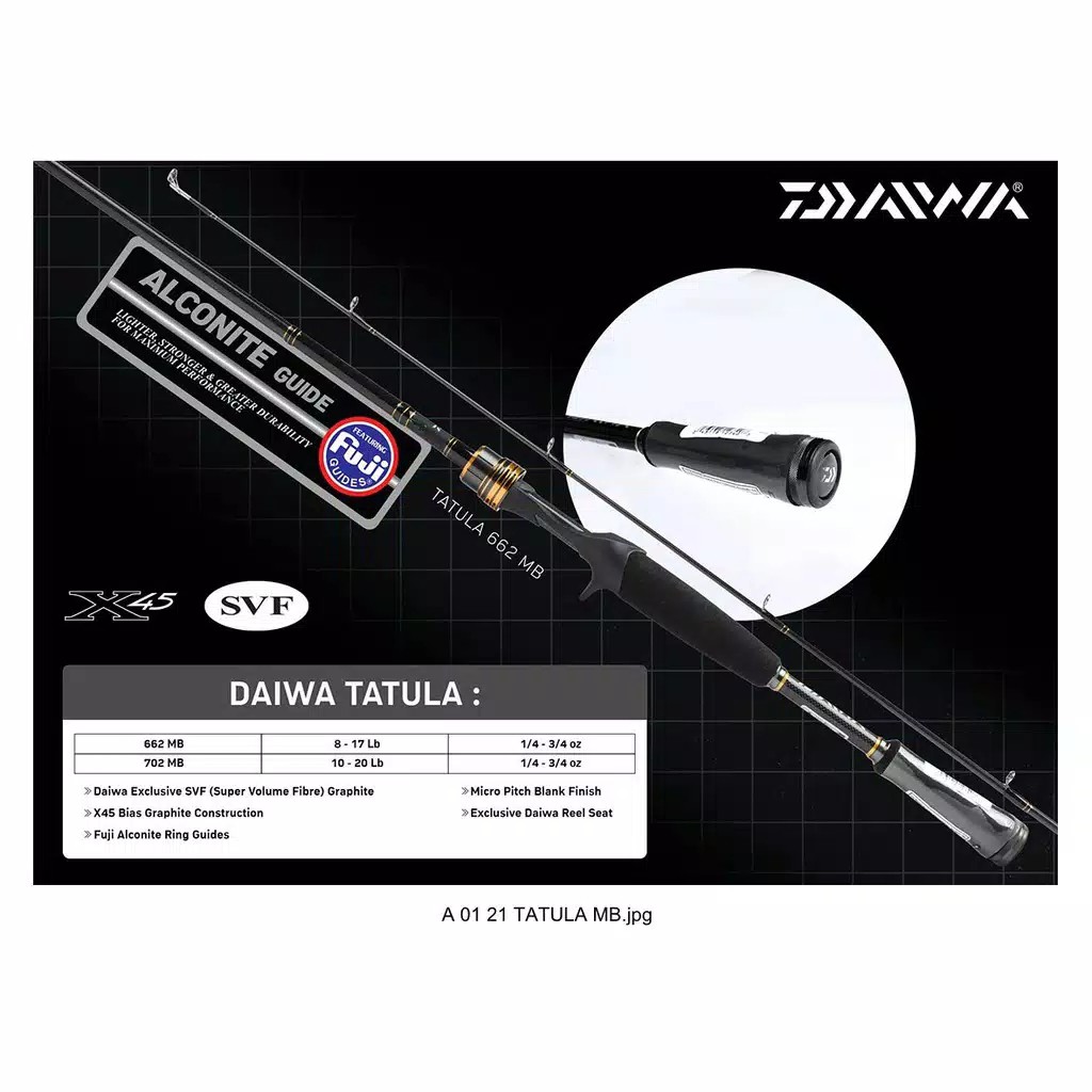 Joran Daiwa Tatula 562MHSt/1.68M, 602MHS, 602MHST,  602MS/1.8M, 662 MB/1.98M, 702MB