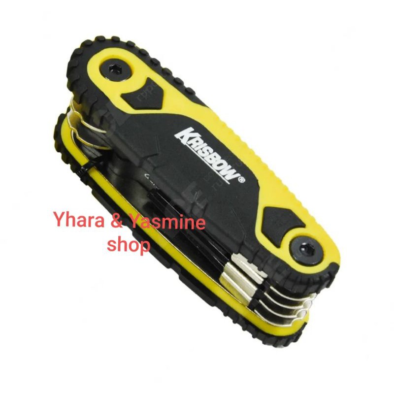 Krisbow Set 8 Pcs Kunci L Hex Lipat 1/4-3/32 Inci
