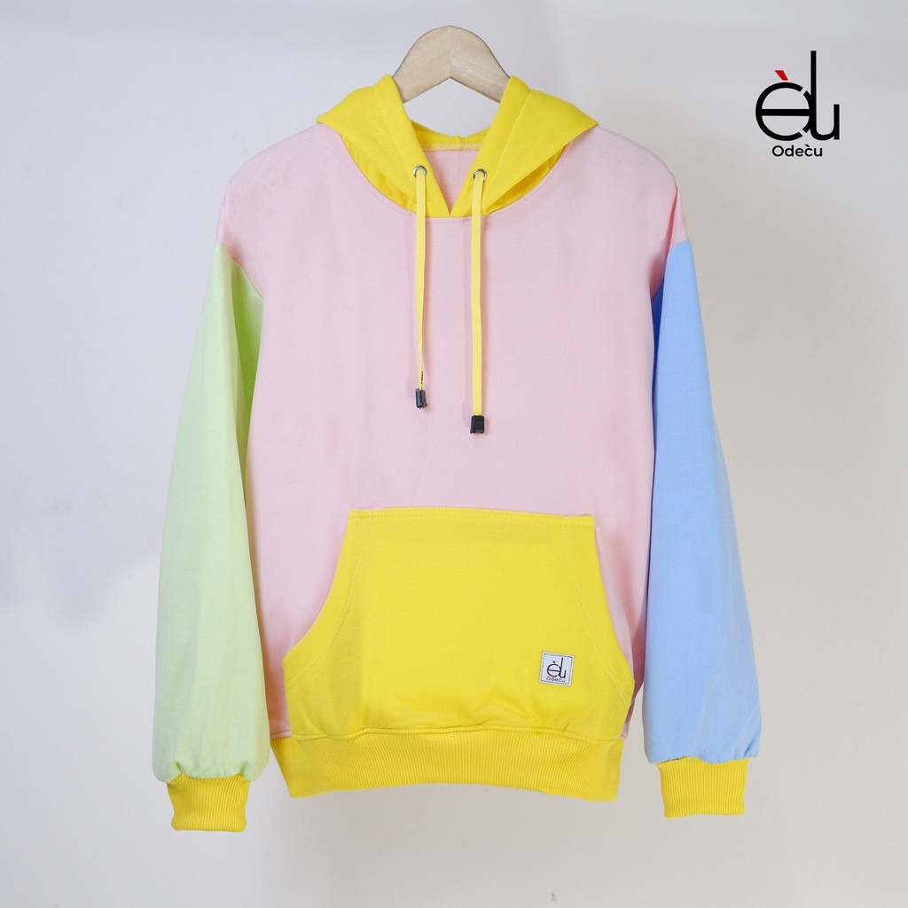 ODECU HOODIE MIX PINK SWEATER OVERSIZE WANITA PRIA