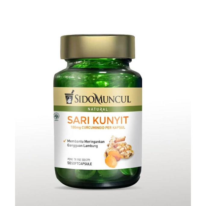 

Sido Muncul Natural Sari Kunyit Soft Capsule 50'K - Sakit Maag Perut
