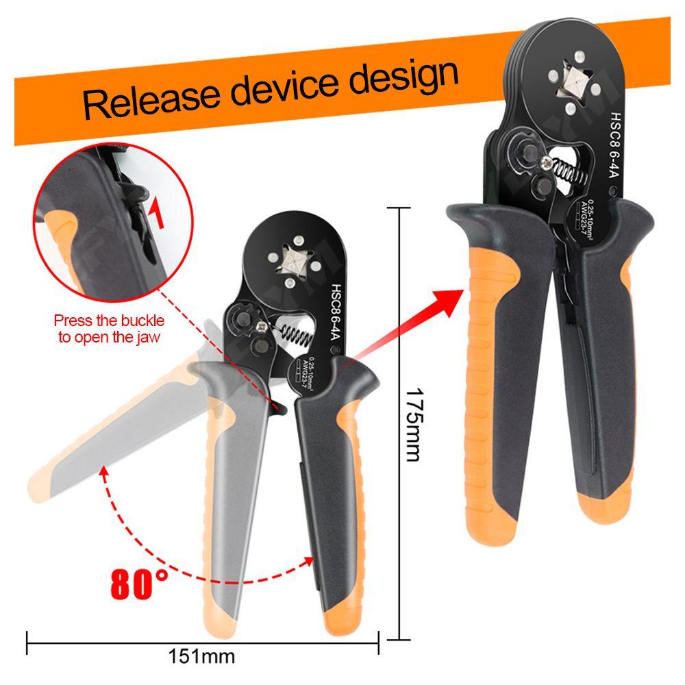 Solighter Ferrule Crimp Sets HSC8 6-4A Konektor Alat Tukang Listrik Terminal Kawat Wire Crimper Tool