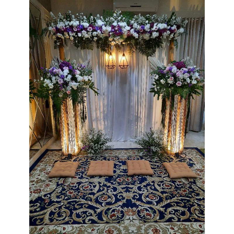 Sewa Backdrop Lamaran / Akad / Pemberkatan Gawang Bunga Fresh