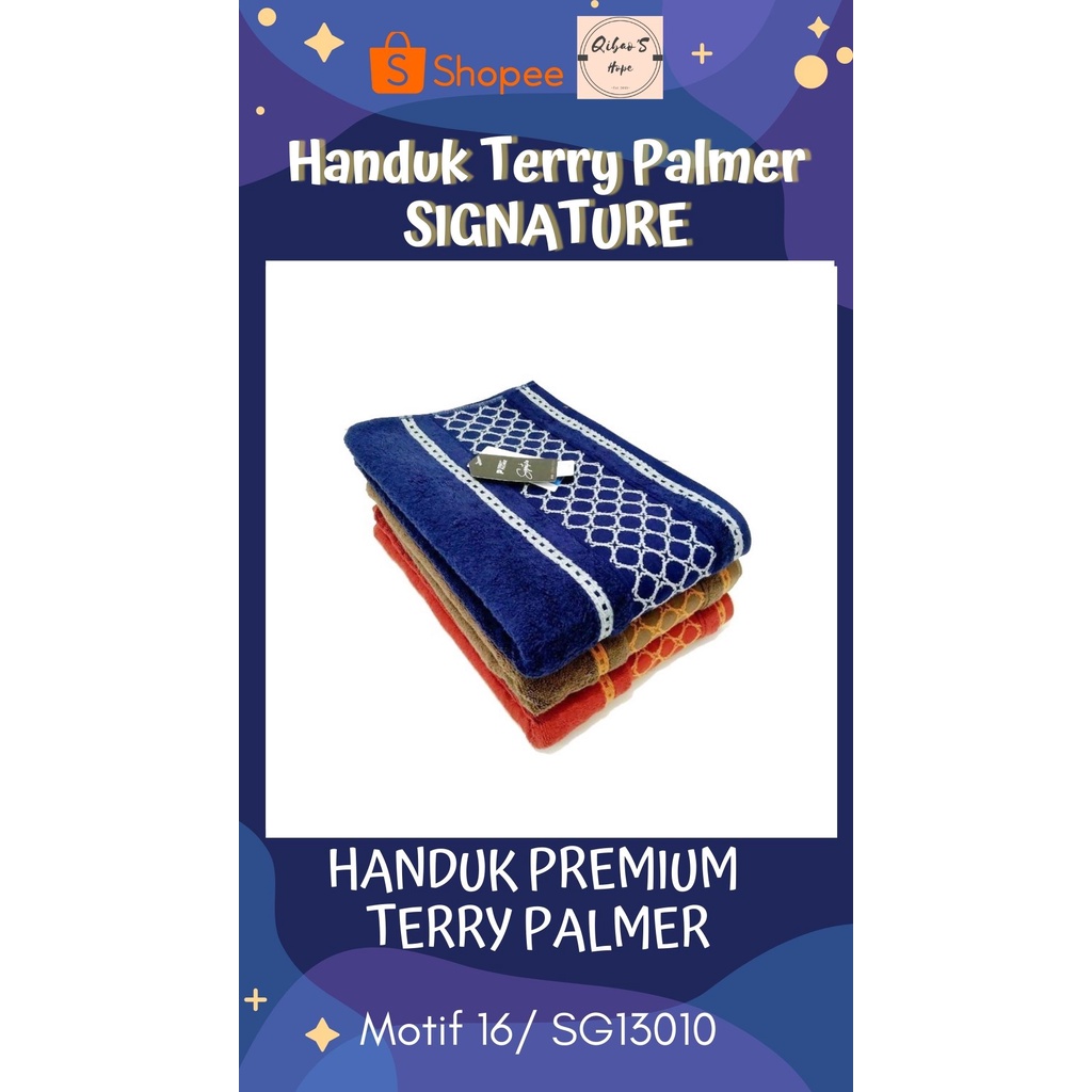 Handuk Terry Palmer Signature Motif 16/Handuk Hotel/ Handuk Tebal Anti Bacterial/SG13010/70x140