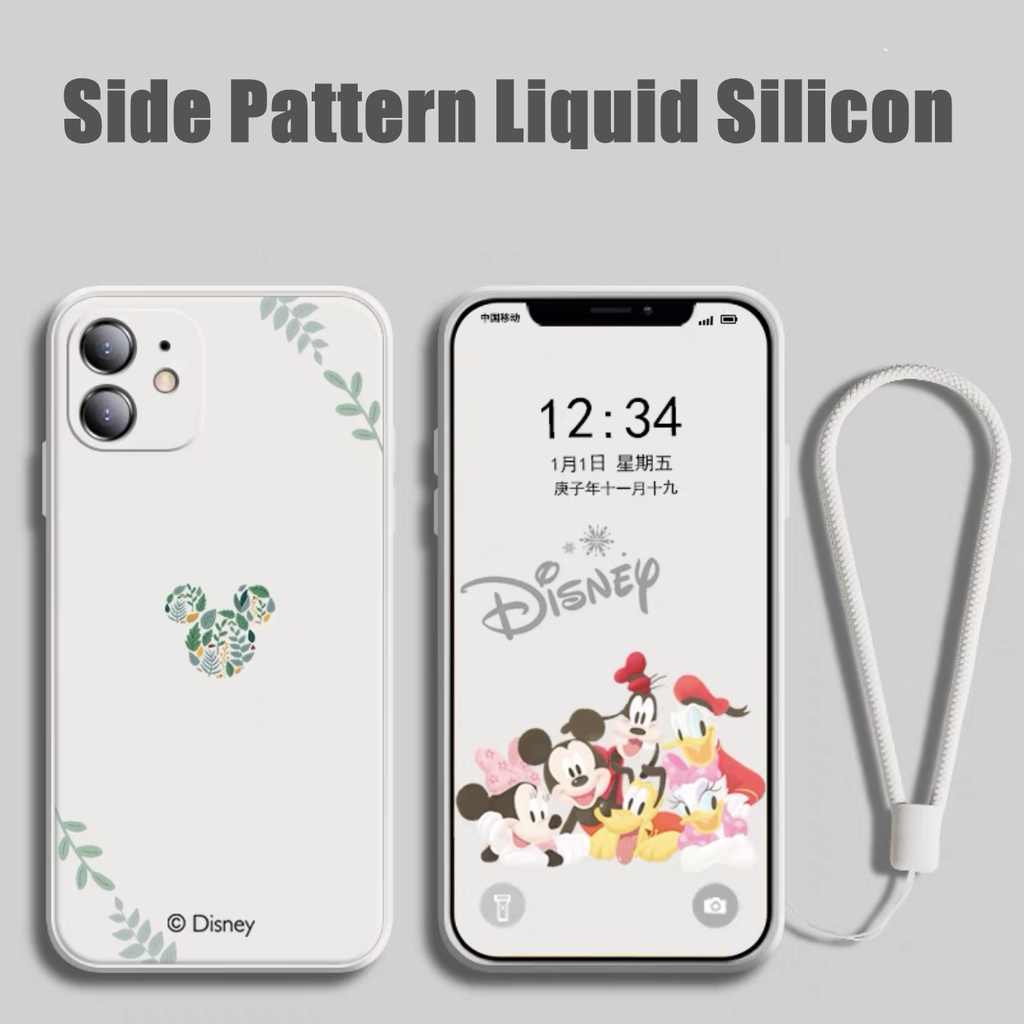 Soft Case Motif Kartun Mickey Dengan Tali Tangan Untuk Iphone 13 12 11 Pro Max X Xs Max Xr 7 8 Plus Se2020 case iphone couple