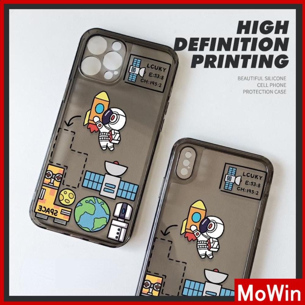 Soft Case Silikon Transparan Motif Roket Astronot Untuk iPhone 13 Pro Max 12 Pro Max 11 7 Plus