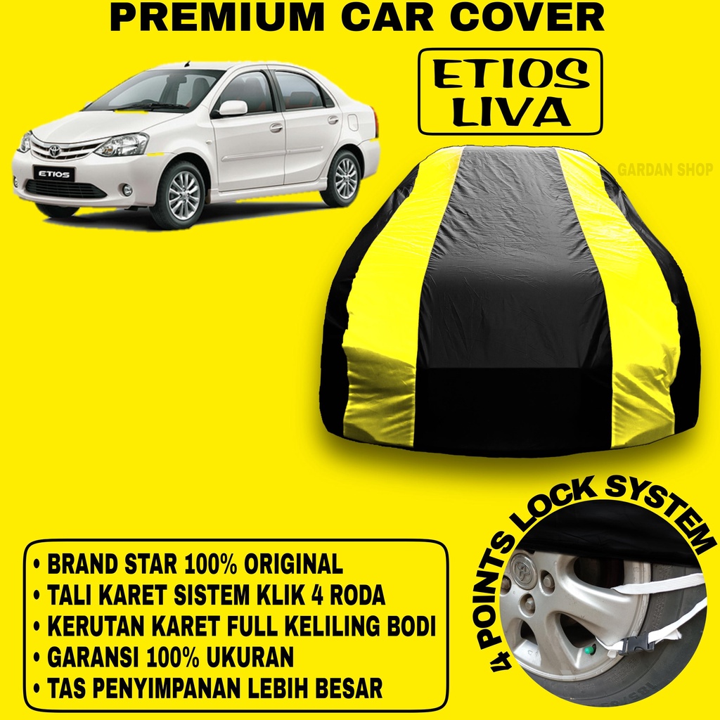 Body Cover ETIOS LIVA Sarung Strip KUNING Penutup Pelindung Bodi Mobil Etios Liva PREMIUM