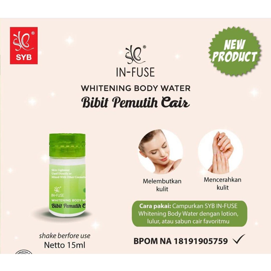 BIBIT CAIR INFUS WHITENING BODY WATER BPOMNA (KOTAK HIJAU) / BIBIT PEMUTIH CAIR / BCI