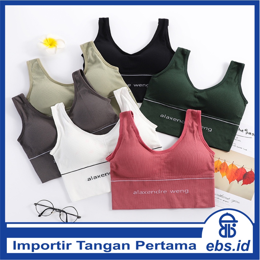 𝐄𝐁𝐒 ✅ PW082 Pakaian Wanita Sport Yoga Gym Simple Polos Import PW082