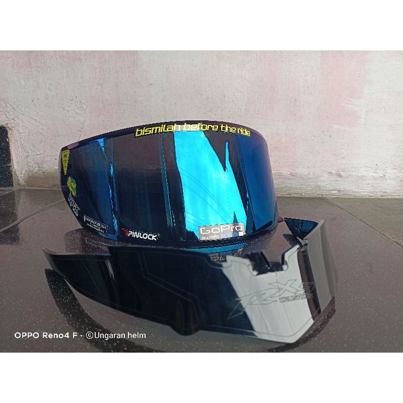 Paket Flat visor  + Spoiler NHK RX9 ( gratis sticker visor )