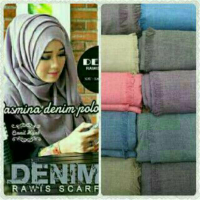 Hijab jilbab  pasmina denim  cantik murah Shopee Indonesia