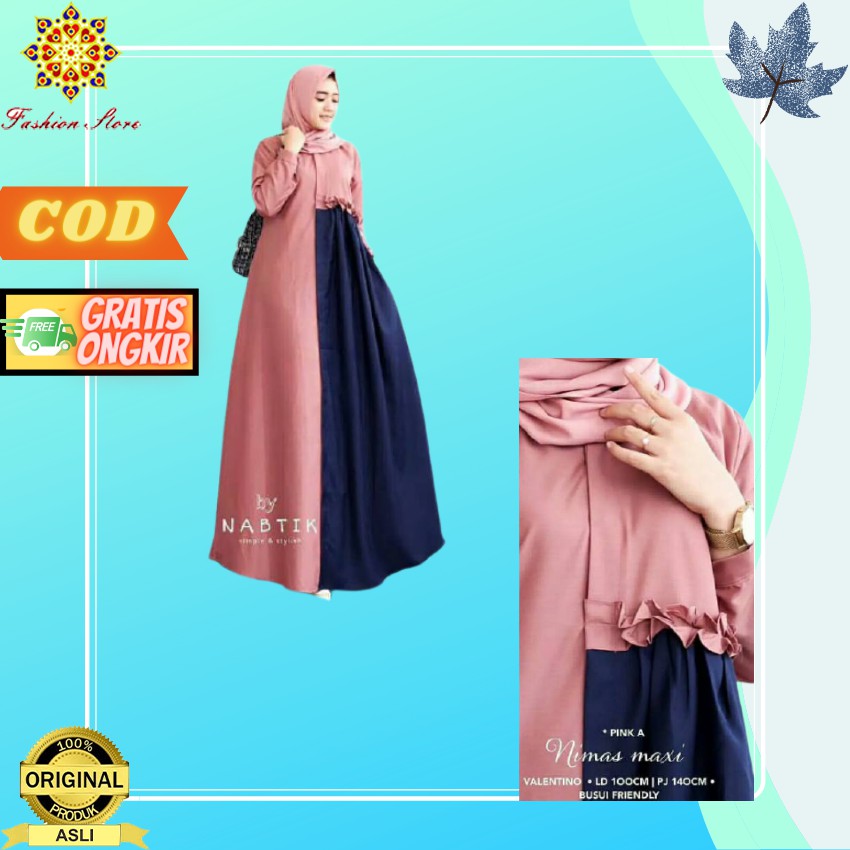 Baju Gamis Muslim Wanita Remaja Syar'i Murah Terbaru Asdf Kekinian 2021