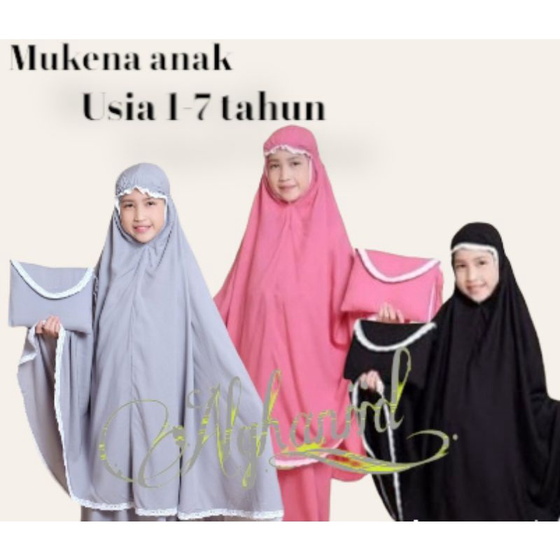MUKENA ANAK RAYON POLOS - MUKENAH ANAK PEREMPUAN - MUKENAH