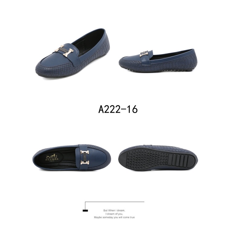 Leather Ballet Flat Shoea A222-16