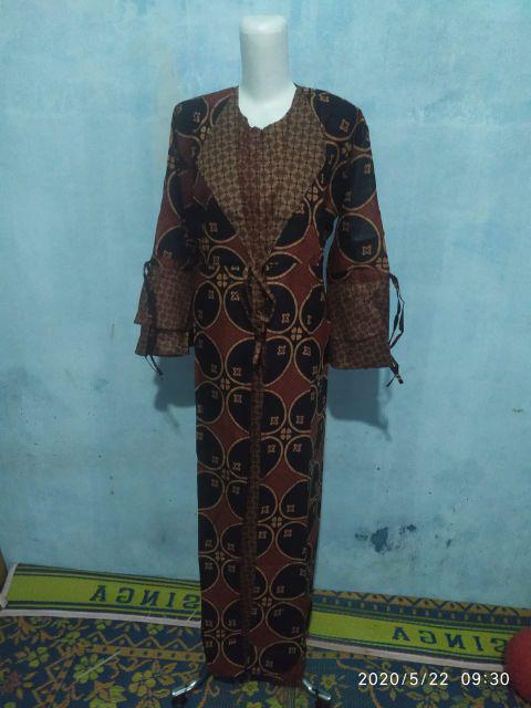 Couple Batik Gamis ,, Kerah Jazz Produk Original , Matt Katun Primis