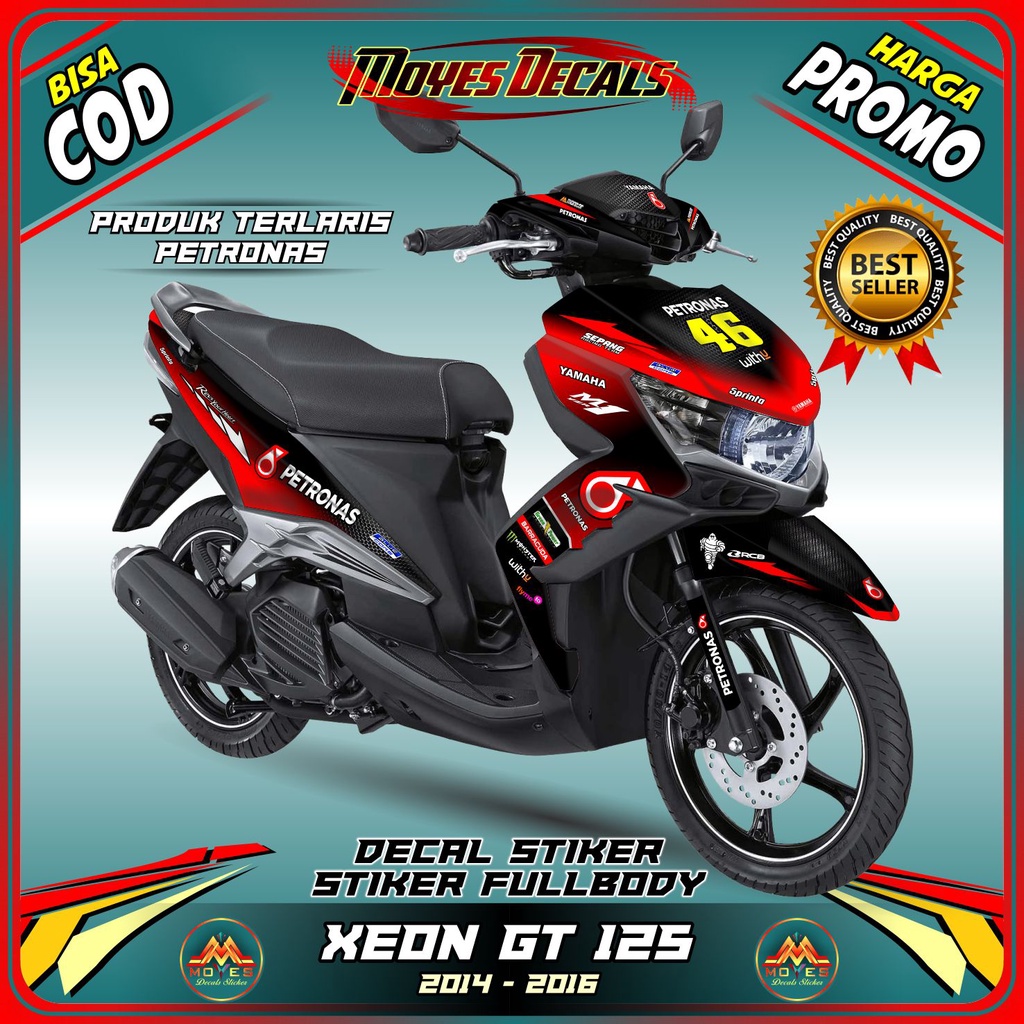 stiker xeon gt decal stiker motor xeon gt 125 full body PETRONAS merah