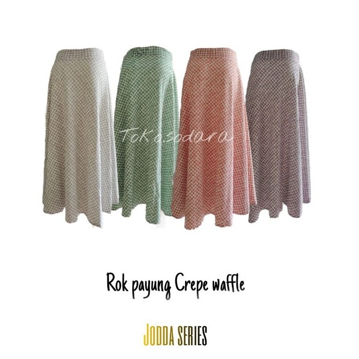 Rok Payung Jodda Crepe Waffle 2 // Rok Muslim // Rok murah