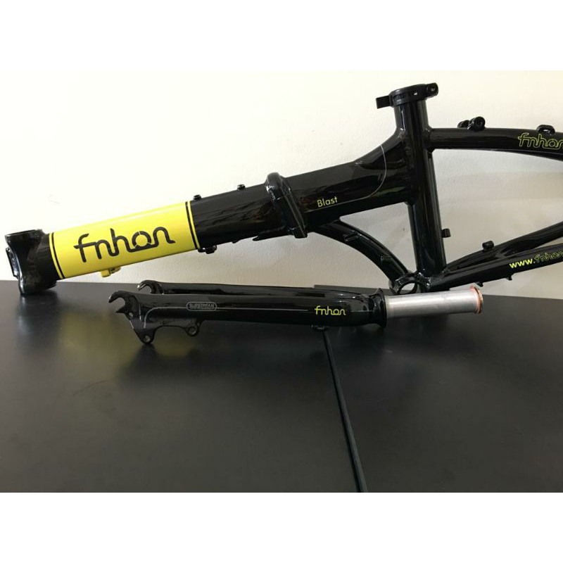 Frame sepeda lipat seli Fnhon Blast hitam kuning LIMITED EDITION black yellow Discbrake not storm