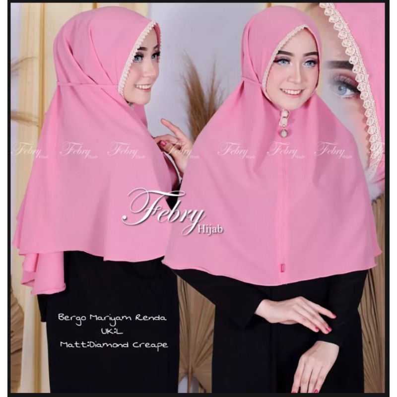 BERGO MARYAM RENDA / KERUDUNG MARYAM RENDA / HIJAB SIRIA TALI RENDA