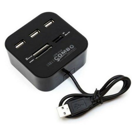 USB HUB 3 PORT DAN CARD READER 4 SLOT COMBO / USB HUB + CARD READER