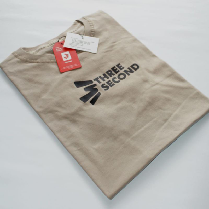 KAOS DISTRO PRIA SURFING PREMIUM 3 THREE SECOND WARNA COKLAT SUSU TERMURAH COD BIGSIZE