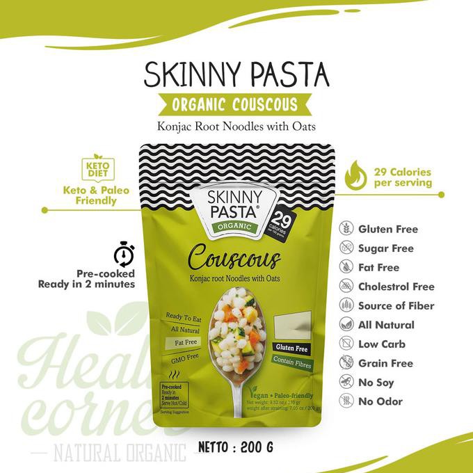 

Skinny Pasta - Organic Couscous Konyaku Shirataki 200gr CUCI GUDANG