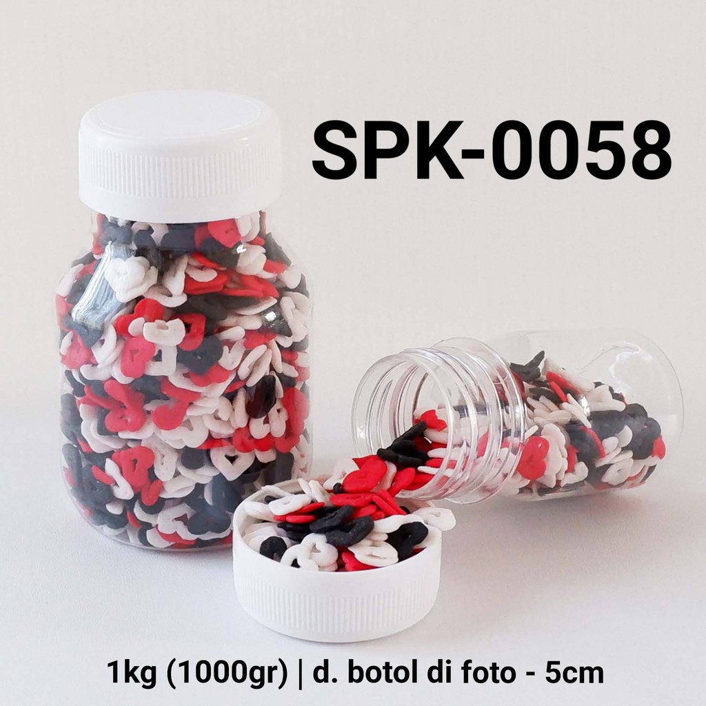 

SPK-0058 Sprinkles sprinkle sprinkel 1kg 1kilo hati hitam merah putih yamama baking grosir murah sprinkles cake dekorasi mutiara trimit decoration story sprinklestory sprinklesstory sprinkle story yamama baking