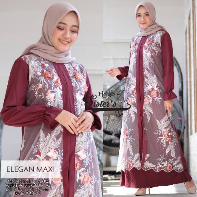 Gamis Kondangan  Kombinasi Tile Pusat Gamis Pesta