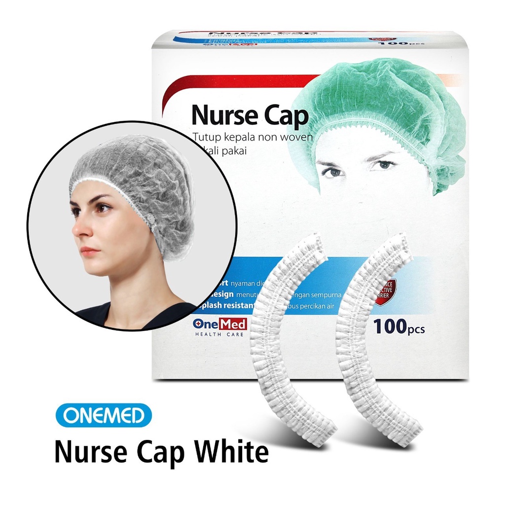 Nurse Cap Topi Perawat Penutup Kepala Warna Non Woven OneMed Box isi 100pcs