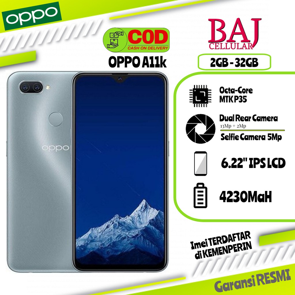 Oppo A11k 2GB+32GB Garansi Resmi Oppo