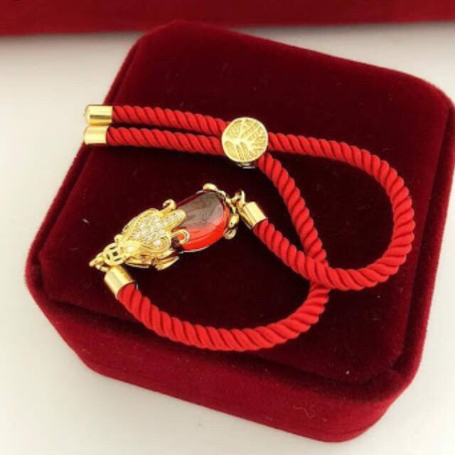 Gelang Wanita Serut Pixiu Ruby Eropa