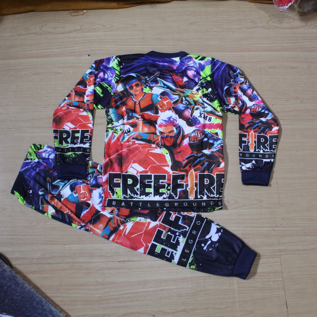 Free fire setelan baju tidur piyama anak free fire full printing