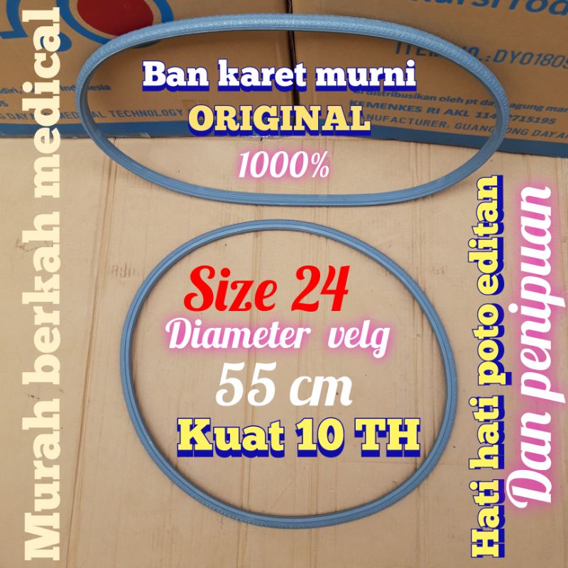 Ban mati kursi roda 24 ABU ABU original karet murni