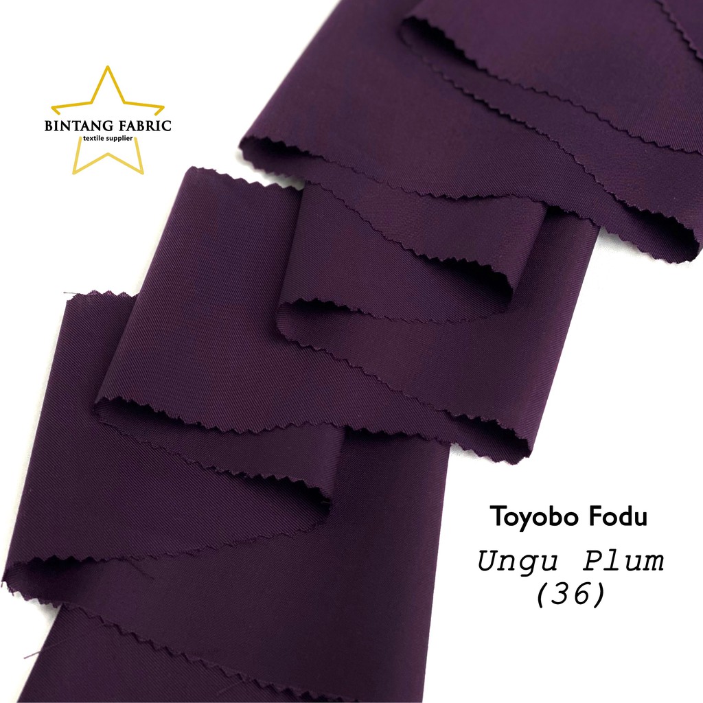 Bahan Kain Katun TOYOBO FODU 1 meter-Ungu Plum