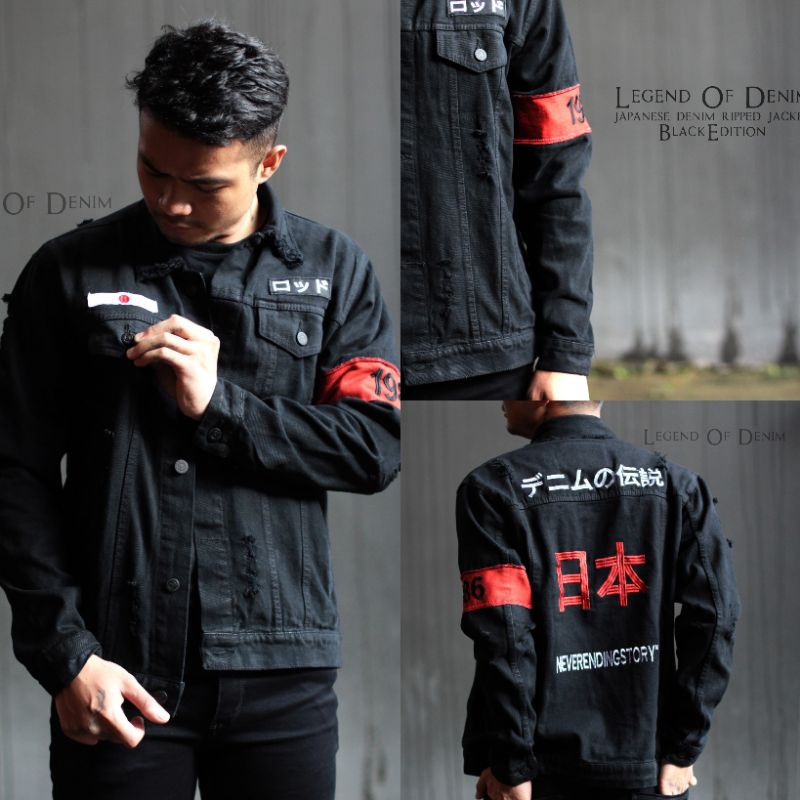 Jaket Jeans Japanese LOD Ripped Sobek