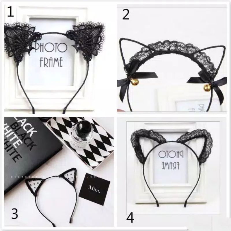 rcsbeauty ✅ Bando kuping kucing warna hitam