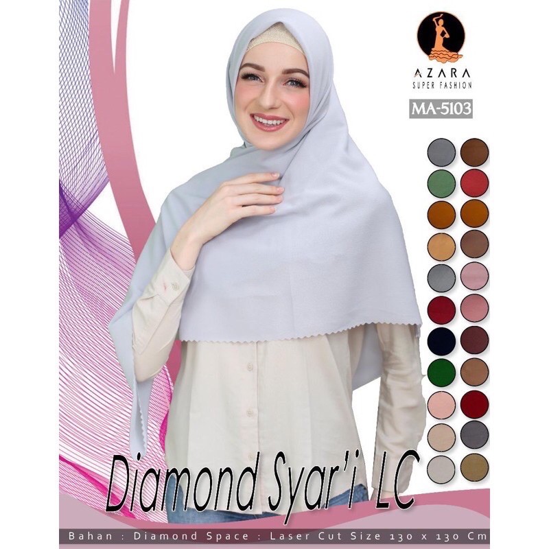 Azara - Hijab Segiempat Syari lasercut DIAMOND CREPE SYARI LC by Azara jumbo