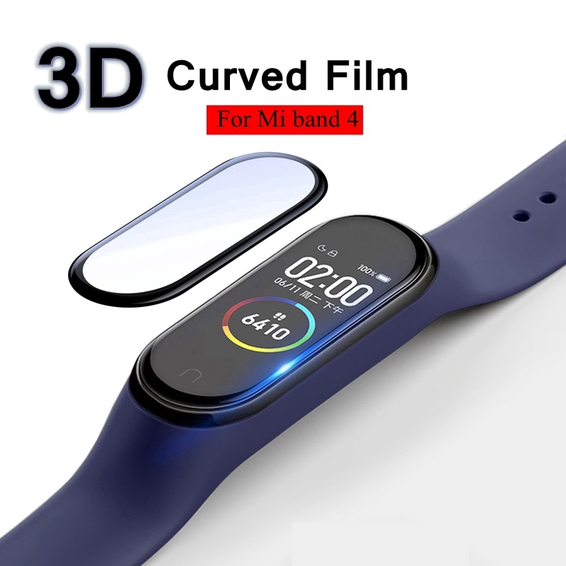 For Xiaomi Mi Band 4 3D Curved Full Screen Protector Glass Explosion-proof Scratch-resistant