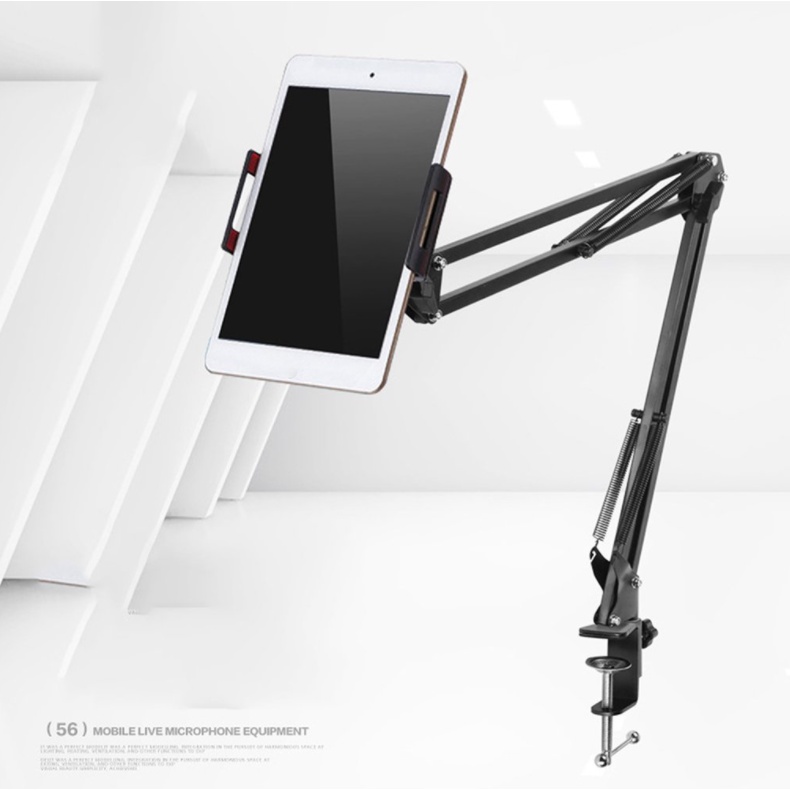 Lazypod Stand Holder Ipad Tablet Hp Jepit Meja Model Boom Arm