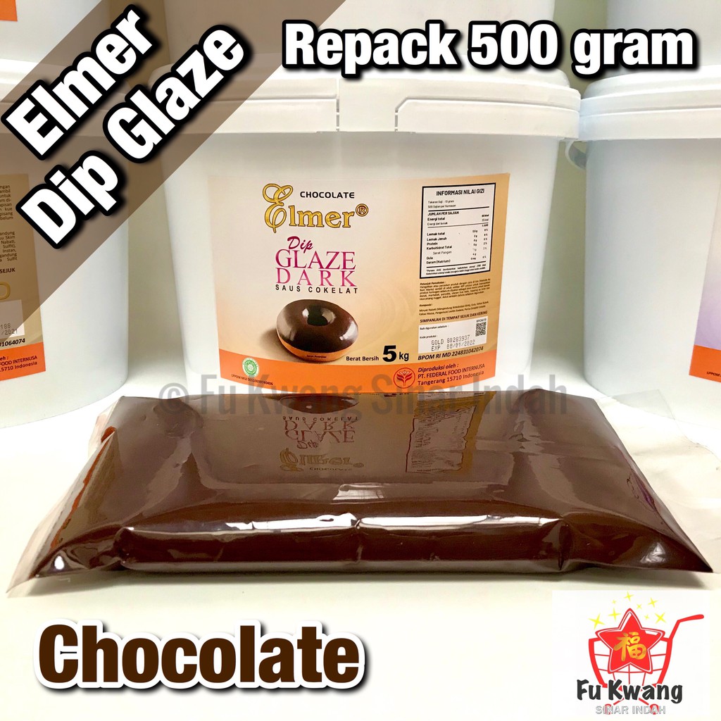 

Elmer Dip Glaze Dark Chocolate 500 gram