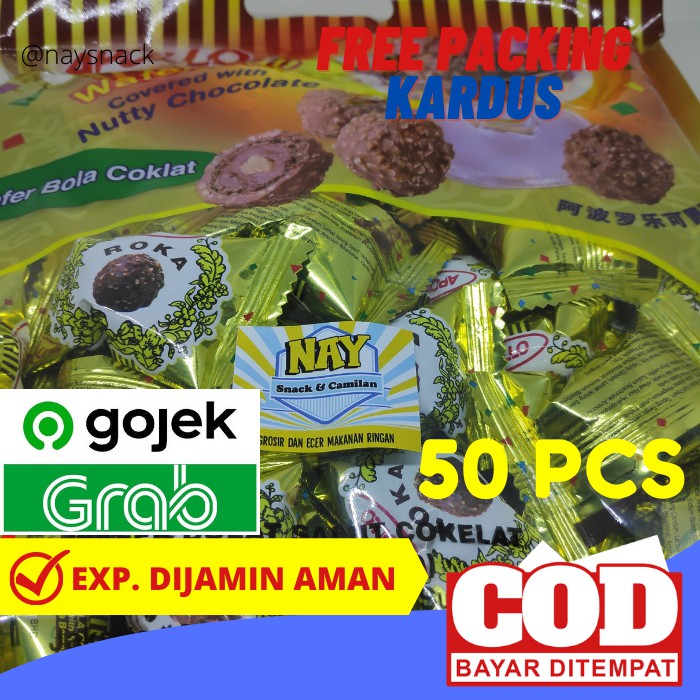 

Coklat Roka Snack Kiloan Kue Cokelat Bulat Isi 50 pcs Cemilan Makanan Ringan Jajanan Manis