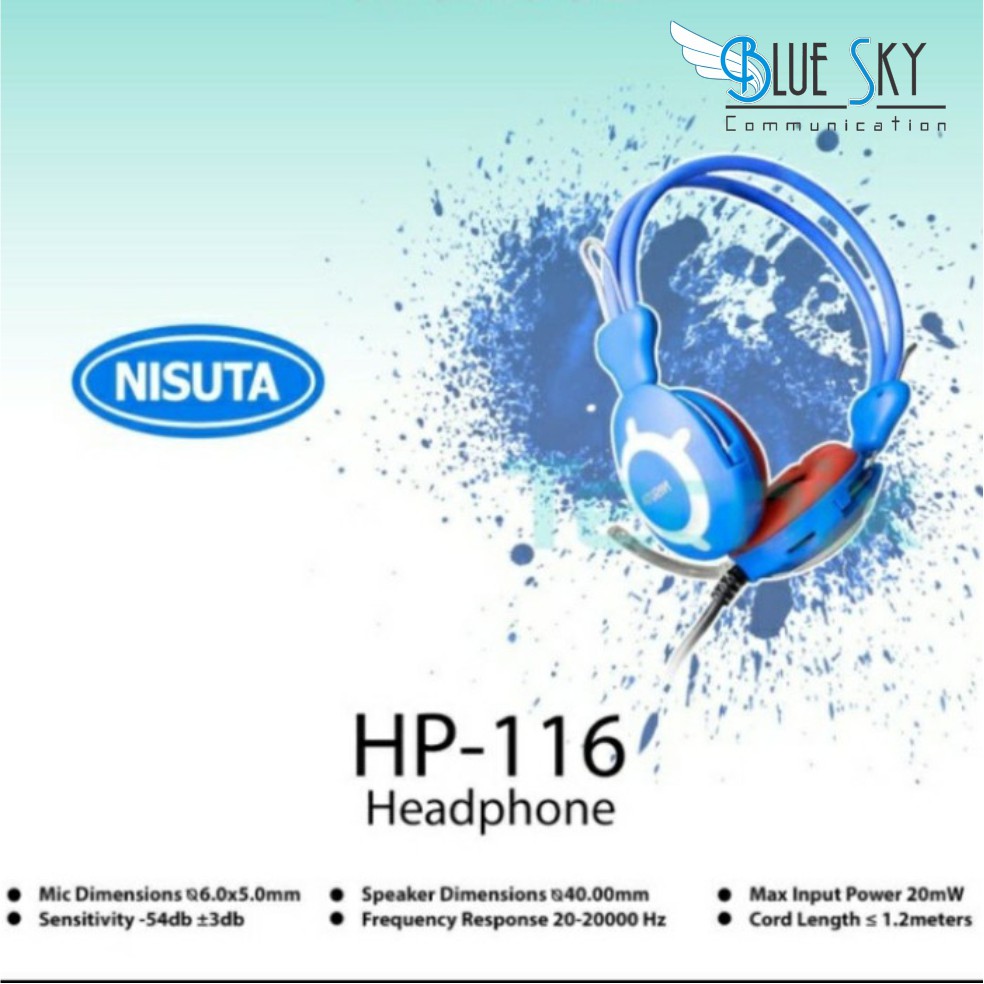 HEADSET HEADPHONE EARPHONE NISUTA HP-116 STEREO