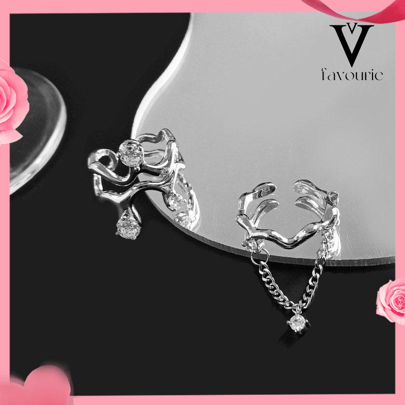 [COD]2pcs Cincin Model Gelombang Tidak Teratur Adjustable Untuk Wanita-FA