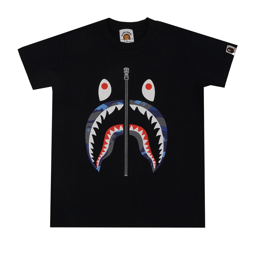 T Shirt Kaos BAPE CAMO BLUE Black