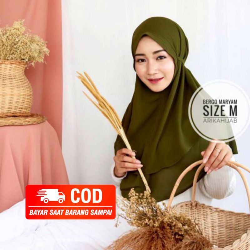 Bergo maryam 2 layer syari ceruty baby doll hijab instan tali non pet remaja 20 warna pastel