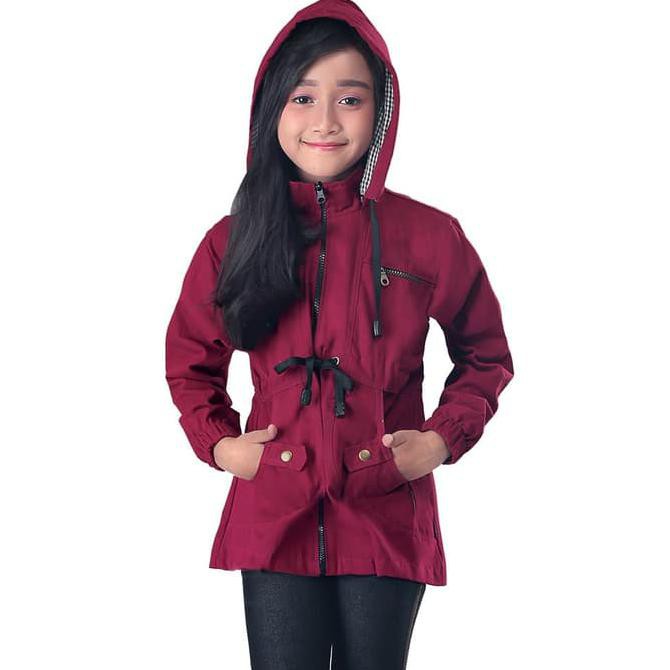 Jaket Anak Perempuan - jaket anak perempuan lucu parka marun anak cewek wanita murah C2